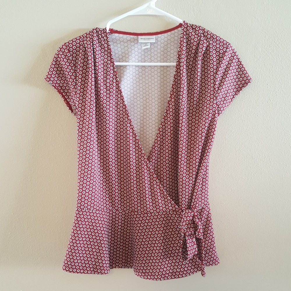 Isaac Mizrahi For Target Red Peplum Wrap Top